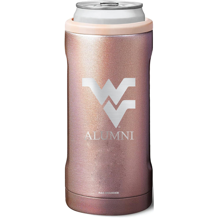 BruMate Slim Insulated Can Cooler with West Virginia Mountaineers Alumni Primary Logo