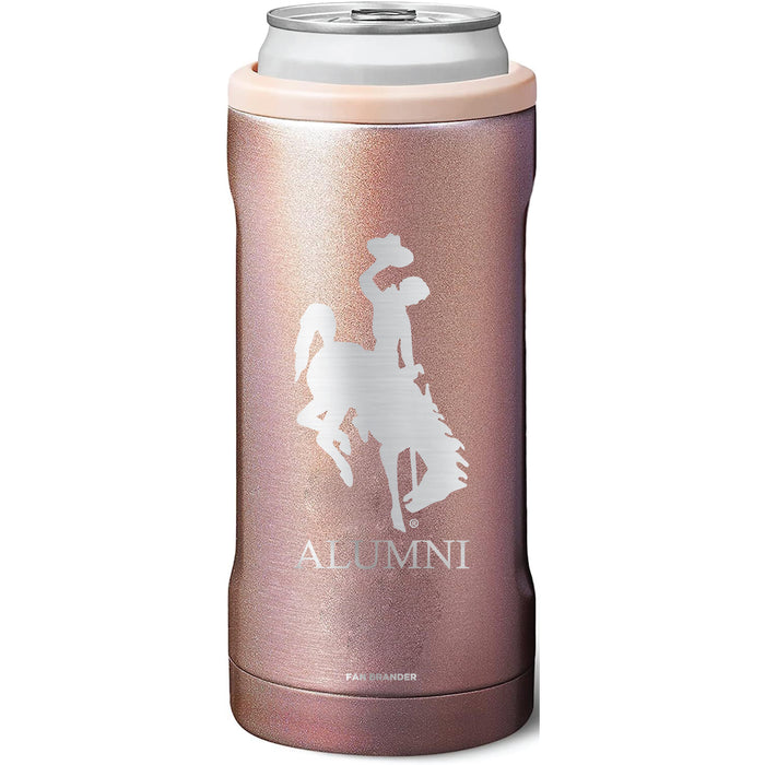 BruMate Slim Insulated Can Cooler with Wyoming Cowboys Alumni Primary Logo