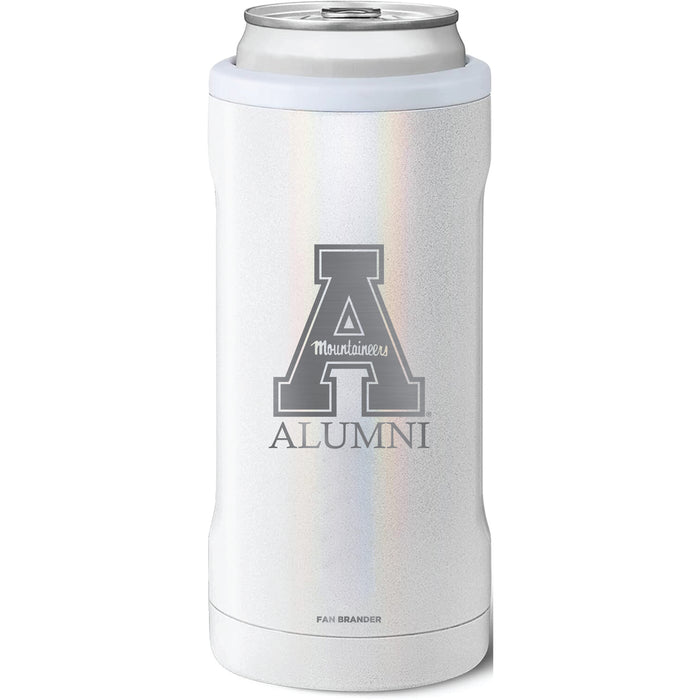 BruMate Slim Insulated Can Cooler with Appalachian State Mountaineers Alumni Primary Logo