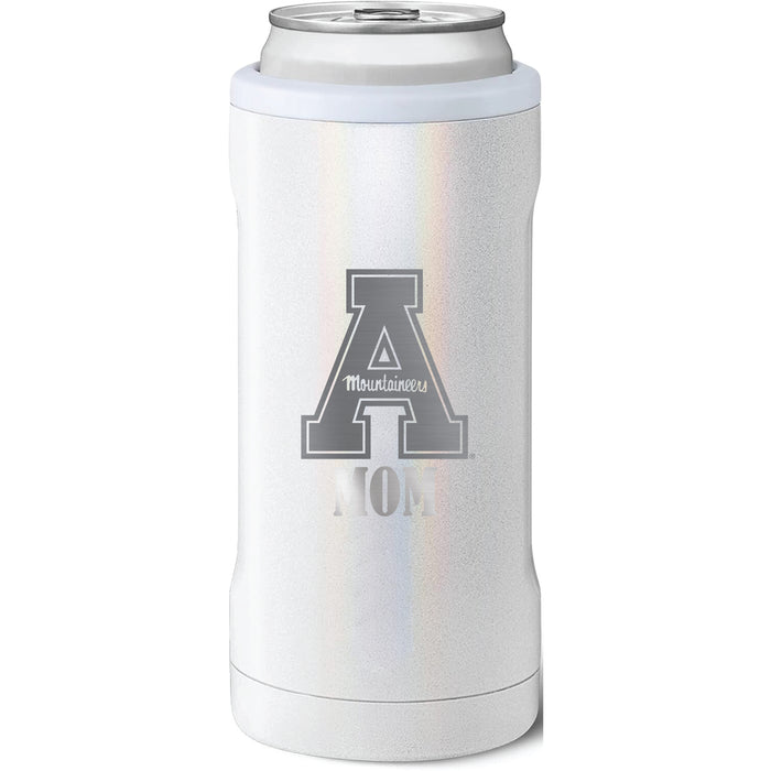 BruMate Slim Insulated Can Cooler with Appalachian State Mountaineers Mom Primary Logo
