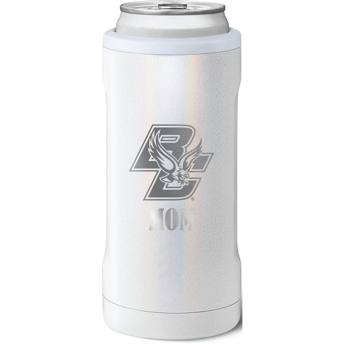 BruMate Slim Insulated Can Cooler with Boston College Eagles Mom Primary Logo