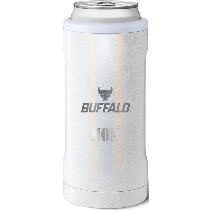 BruMate Slim Insulated Can Cooler with Buffalo Bulls Mom Primary Logo