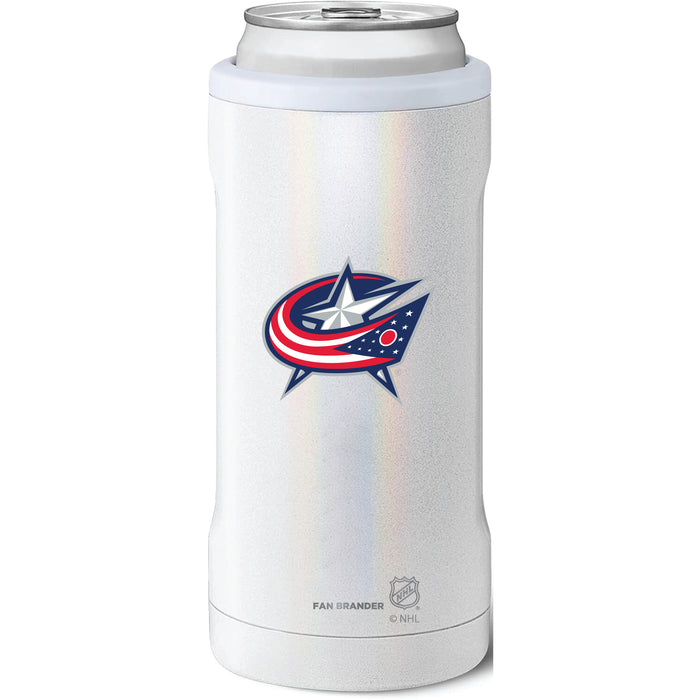 BruMate Slim Insulated Can Cooler with Columbus Blue Jackets Primary Logo