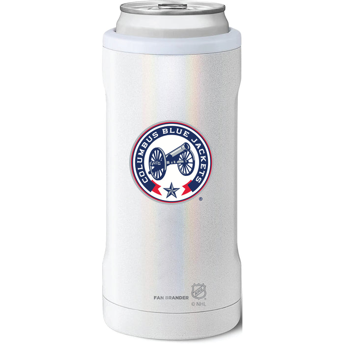 BruMate Slim Insulated Can Cooler with Columbus Blue Jackets Secondary Logo