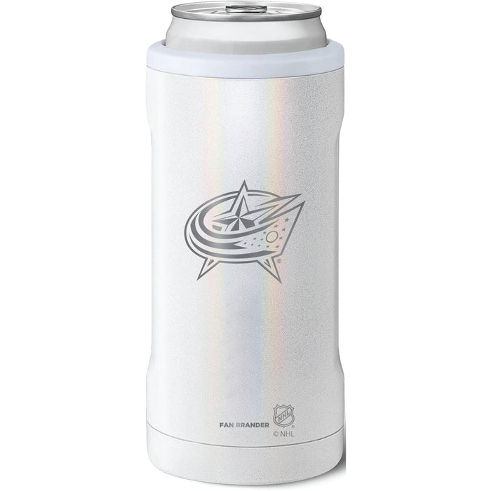 BruMate Slim Insulated Can Cooler with Columbus Blue Jackets Primary Logo