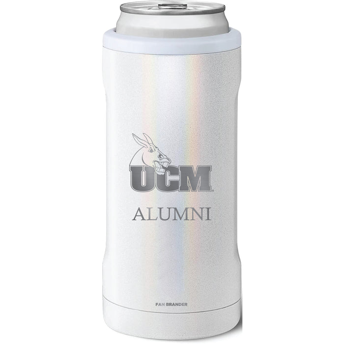 BruMate Slim Insulated Can Cooler with Central Missouri Mules Alumni Primary Logo