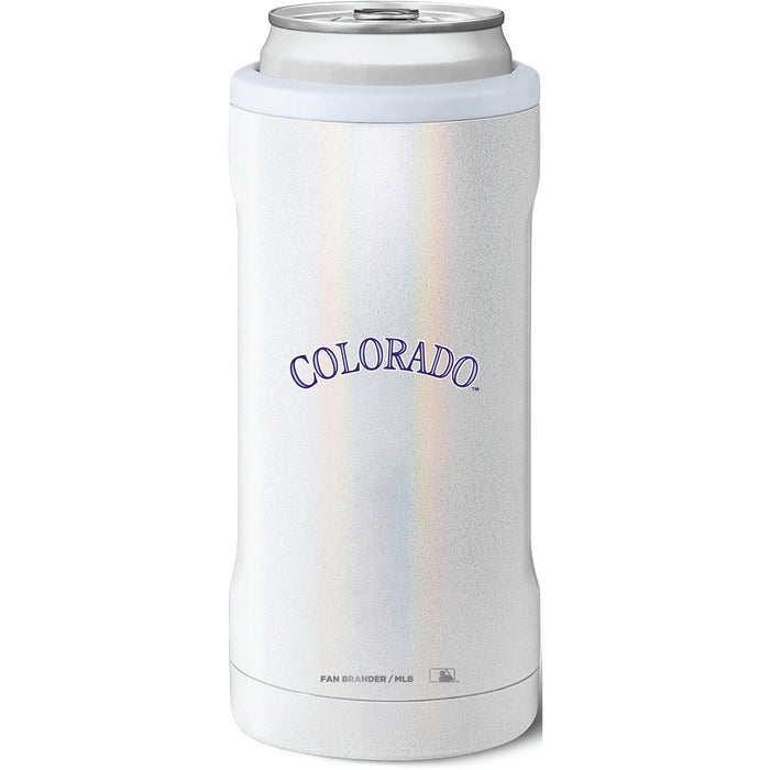 BruMate Slim Insulated Can Cooler with Colorado Rockies Wordmark Logo