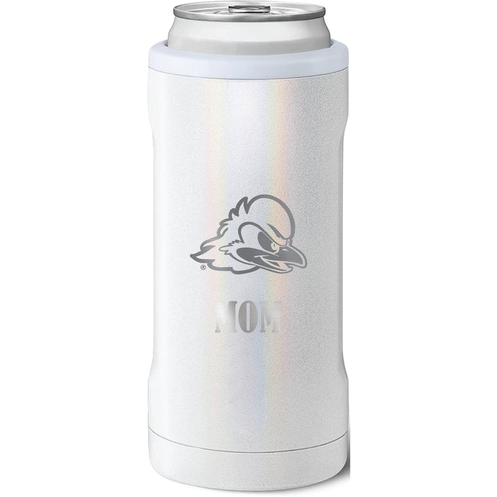 BruMate Slim Insulated Can Cooler with Delaware Fightin' Blue Hens Mom Primary Logo