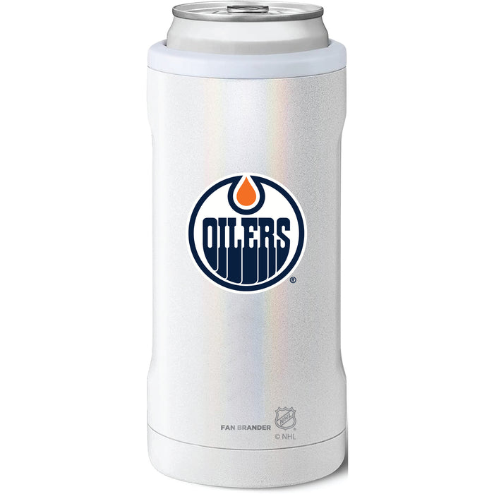 BruMate Slim Insulated Can Cooler with Edmonton Oilers Primary Logo