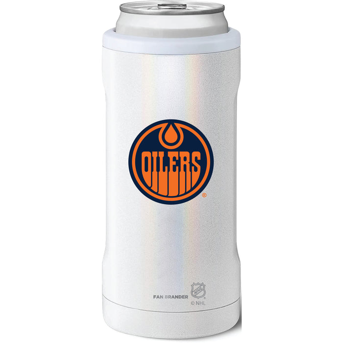 BruMate Slim Insulated Can Cooler with Edmonton Oilers Secondary Logo