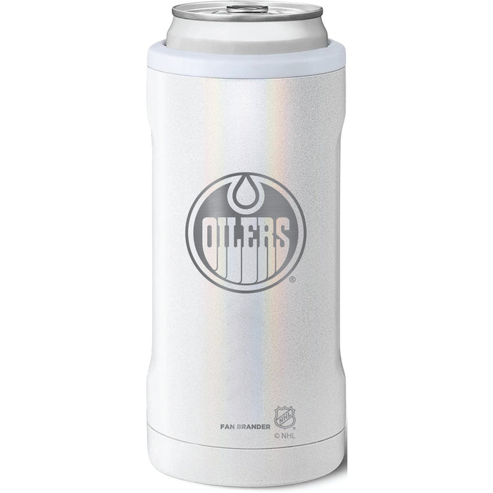 BruMate Slim Insulated Can Cooler with Edmonton Oilers Primary Logo