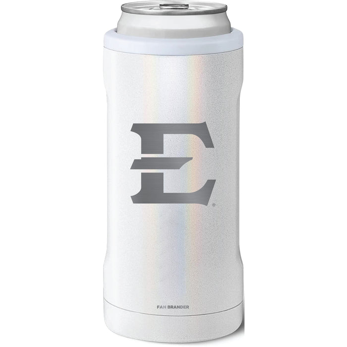 BruMate Slim Insulated Can Cooler with Eastern Tennessee State Buccaneers Primary Logo