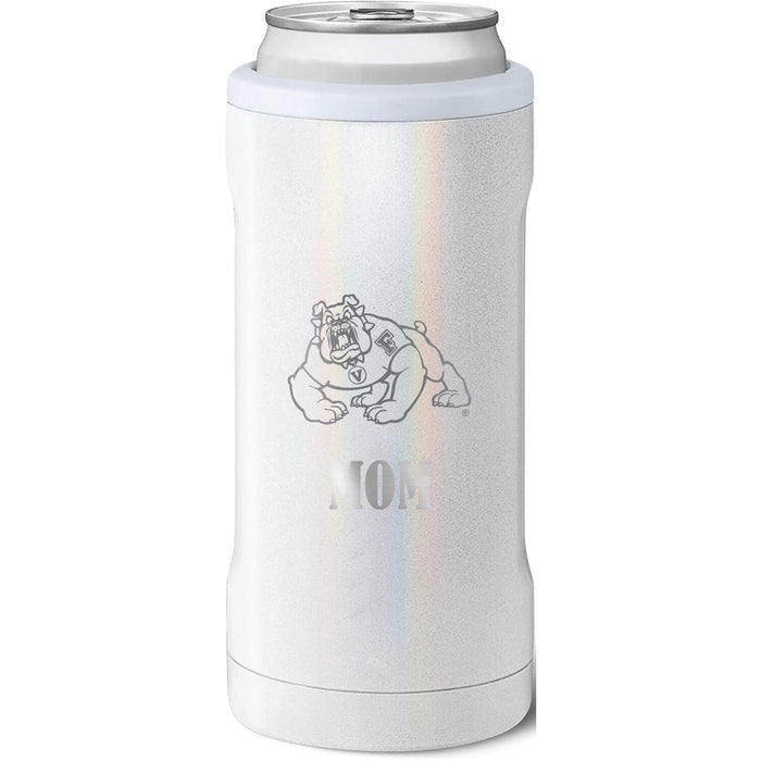 BruMate Slim Insulated Can Cooler with Fresno State Bulldogs Mom Primary Logo