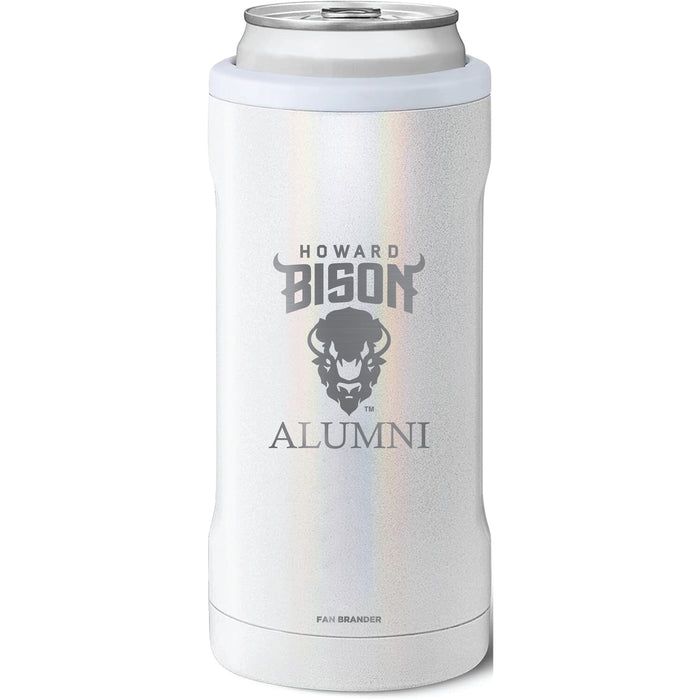 BruMate Slim Insulated Can Cooler with Howard Bison Alumni Primary Logo