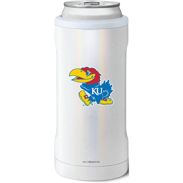 BruMate Slim Insulated Can Cooler with Kansas Jayhawks Primary Logo