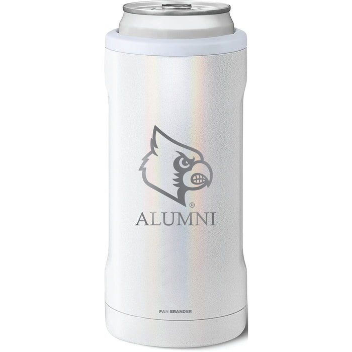 BruMate Slim Insulated Can Cooler with Louisville Cardinals Alumni Primary Logo