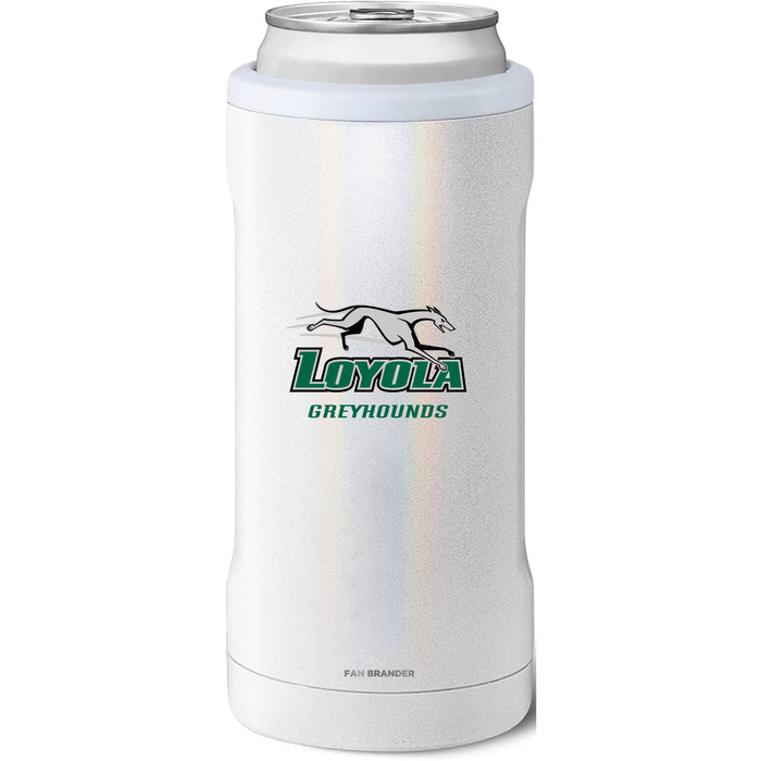 BruMate Slim Insulated Can Cooler with Loyola Univ Of Maryland Hounds Primary Logo