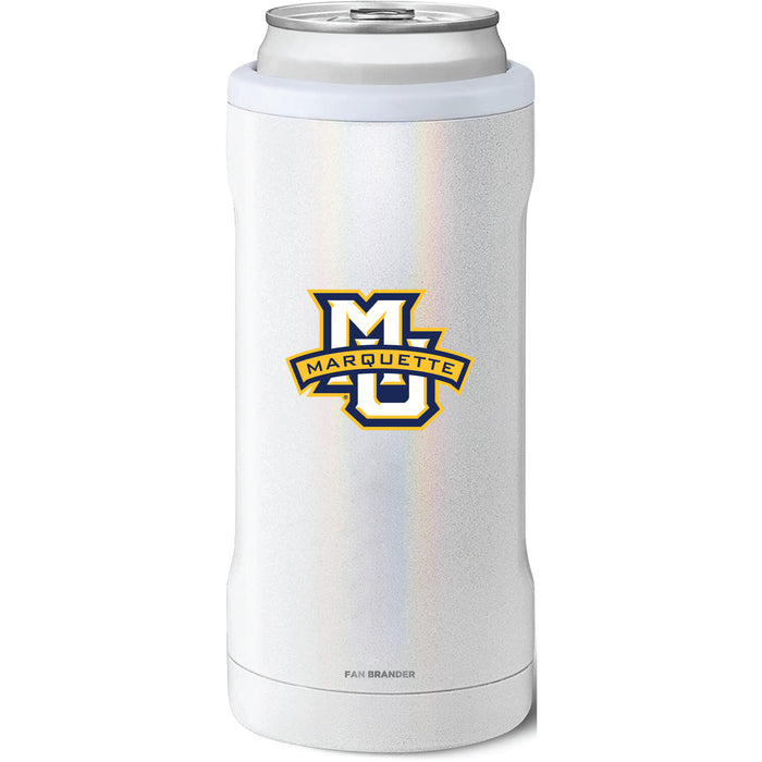 BruMate Slim Insulated Can Cooler with Marquette Golden Eagles Primary Logo