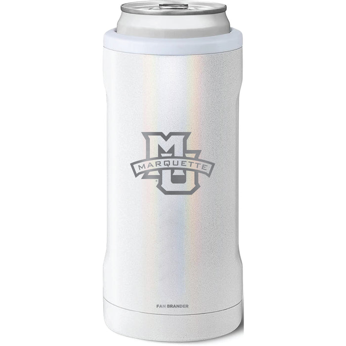 BruMate Slim Insulated Can Cooler with Marquette Golden Eagles Primary Logo