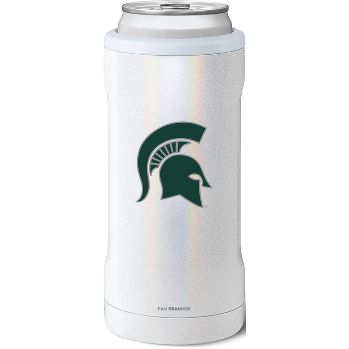 BruMate Slim Insulated Can Cooler with Michigan State Spartans Primary Logo