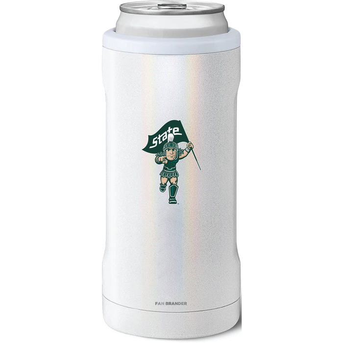 BruMate Slim Insulated Can Cooler with Michigan State Spartans Secondary Logo