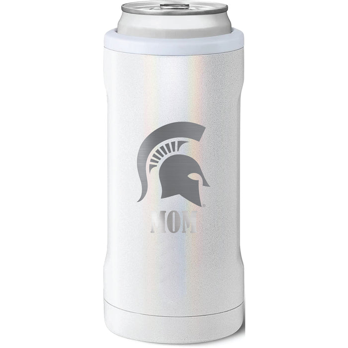 BruMate Slim Insulated Can Cooler with Michigan State Spartans Mom Primary Logo