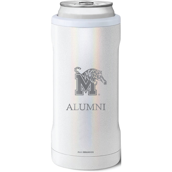 BruMate Slim Insulated Can Cooler with Memphis Tigers Alumni Primary Logo