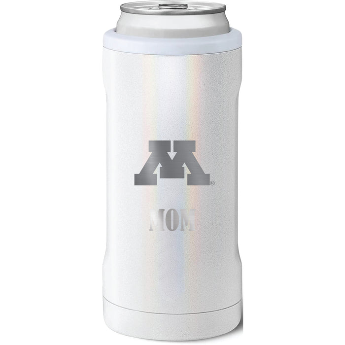 BruMate Slim Insulated Can Cooler with Minnesota Golden Gophers Mom Primary Logo