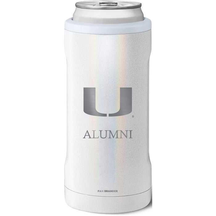 BruMate Slim Insulated Can Cooler with Miami Hurricanes Alumni Primary Logo