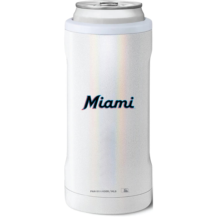 BruMate Slim Insulated Can Cooler with Miami Marlins Wordmark Logo