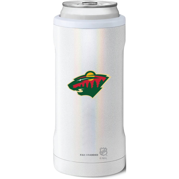 BruMate Slim Insulated Can Cooler with Minnesota Wild Primary Logo