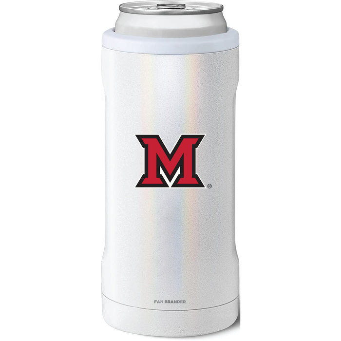 BruMate Slim Insulated Can Cooler with Miami University RedHawks Primary Logo