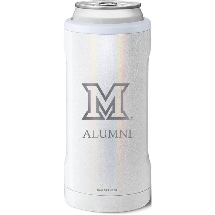 BruMate Slim Insulated Can Cooler with Miami University RedHawks Alumni Primary Logo