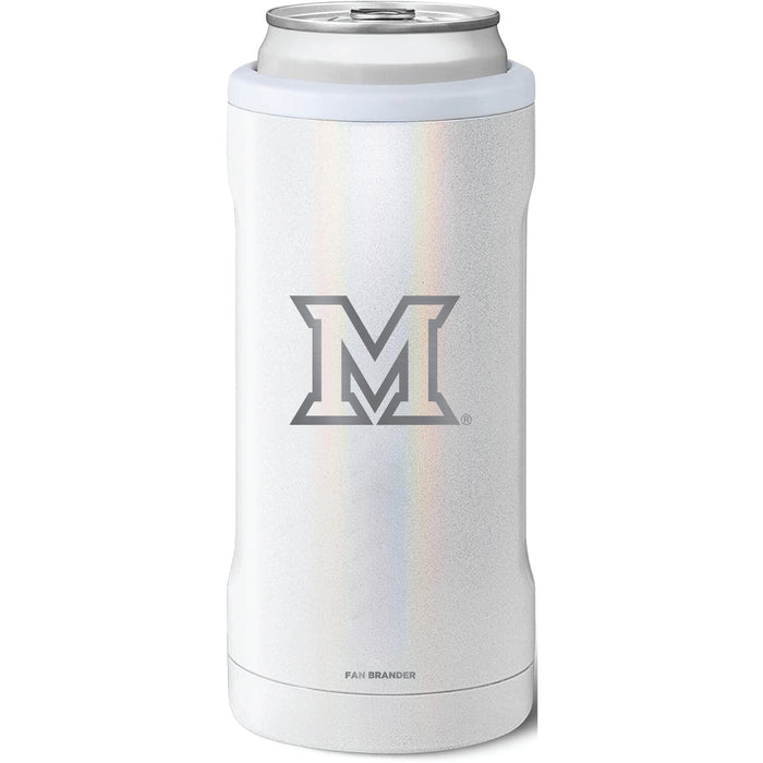 BruMate Slim Insulated Can Cooler with Miami University RedHawks Primary Logo