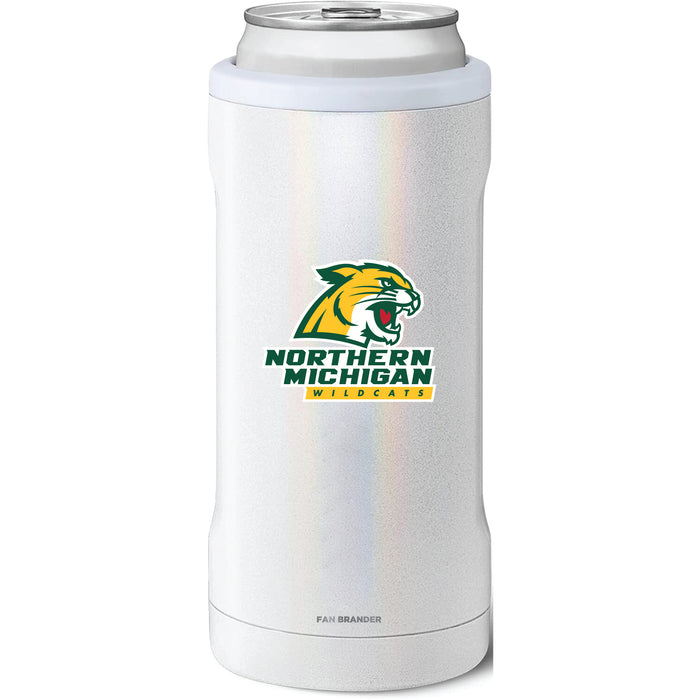 BruMate Slim Insulated Can Cooler with Northern Michigan University Wildcats Primary Logo