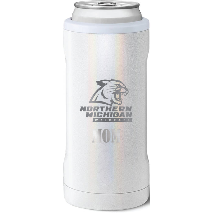 BruMate Slim Insulated Can Cooler with Northern Michigan University Wildcats Mom Primary Logo