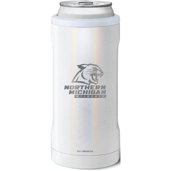 BruMate Slim Insulated Can Cooler with Northern Michigan University Wildcats Primary Logo