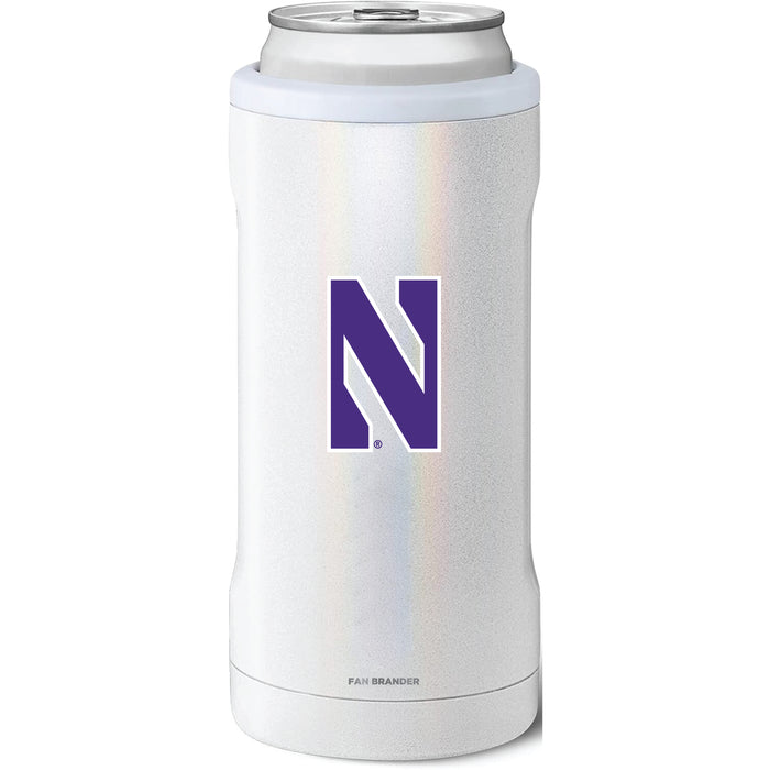 BruMate Slim Insulated Can Cooler with Northwestern Wildcats Primary Logo