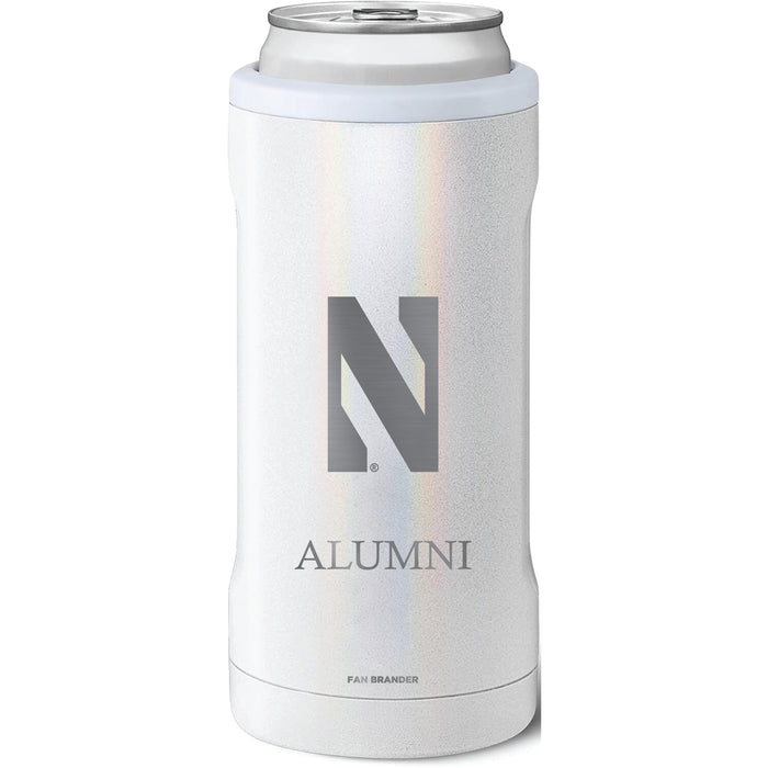 BruMate Slim Insulated Can Cooler with Northwestern Wildcats Alumni Primary Logo