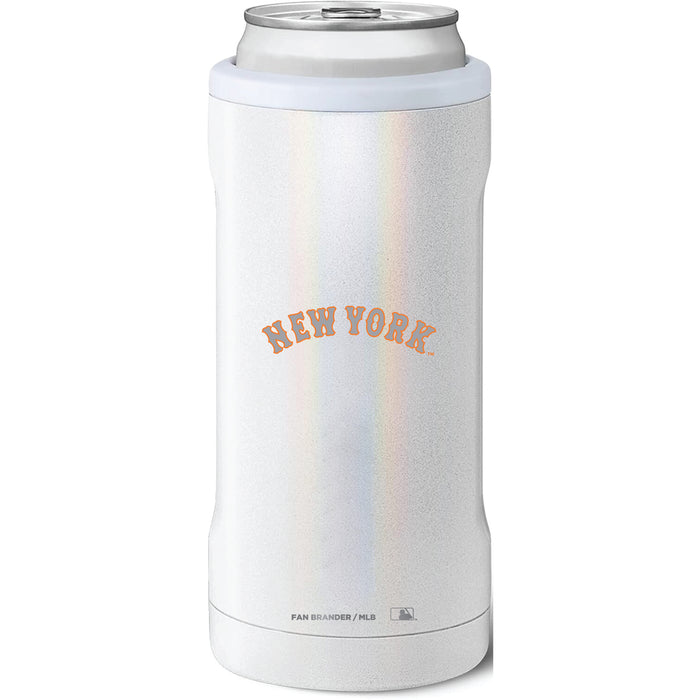 BruMate Slim Insulated Can Cooler with New York Mets Wordmark Logo