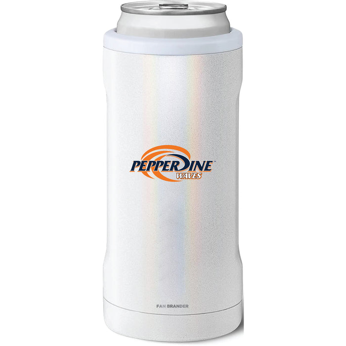 BruMate Slim Insulated Can Cooler with Pepperdine Waves Primary Logo