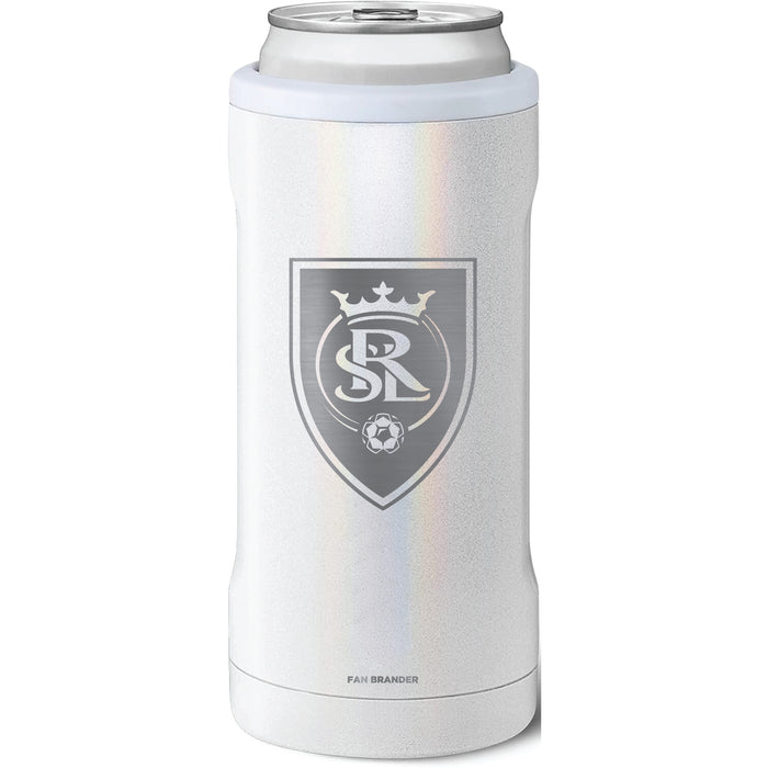 BruMate Slim Insulated Can Cooler with Real Salt Lake Primary Logo