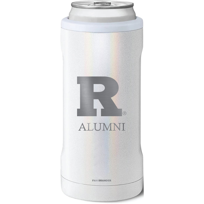 BruMate Slim Insulated Can Cooler with Rutgers Scarlet Knights Alumni Primary Logo