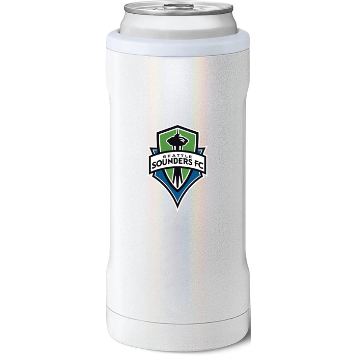 BruMate Slim Insulated Can Cooler with Seatle Sounders Primary Logo