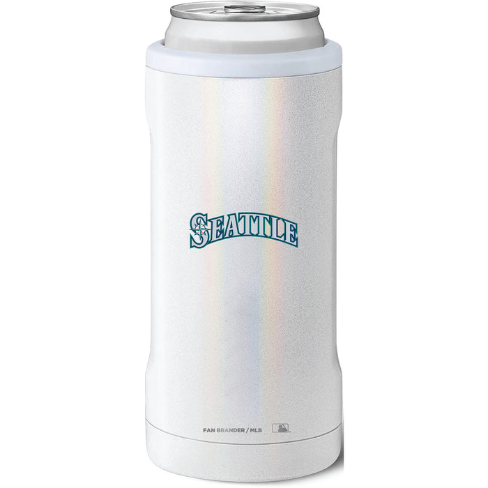 BruMate Slim Insulated Can Cooler with Seattle Mariners Wordmark Logo