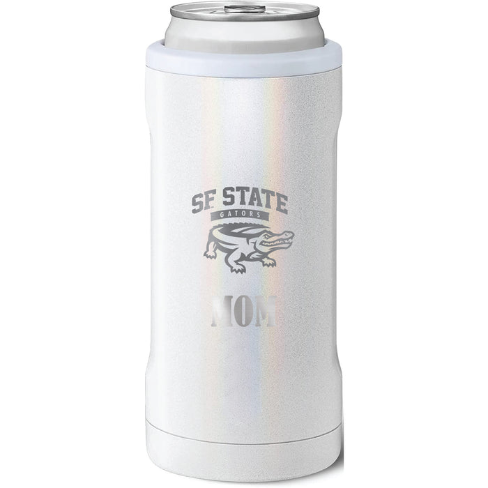 BruMate Slim Insulated Can Cooler with San Francisco State U Gators Mom Primary Logo