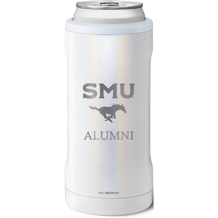 BruMate Slim Insulated Can Cooler with SMU Mustangs Alumni Primary Logo