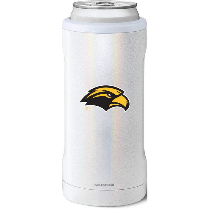 BruMate Slim Insulated Can Cooler with Southern Mississippi Golden Eagles Primary Logo