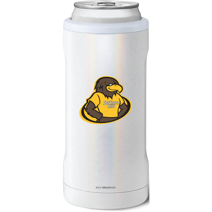 BruMate Slim Insulated Can Cooler with Southern Mississippi Golden Eagles Secondary Logo