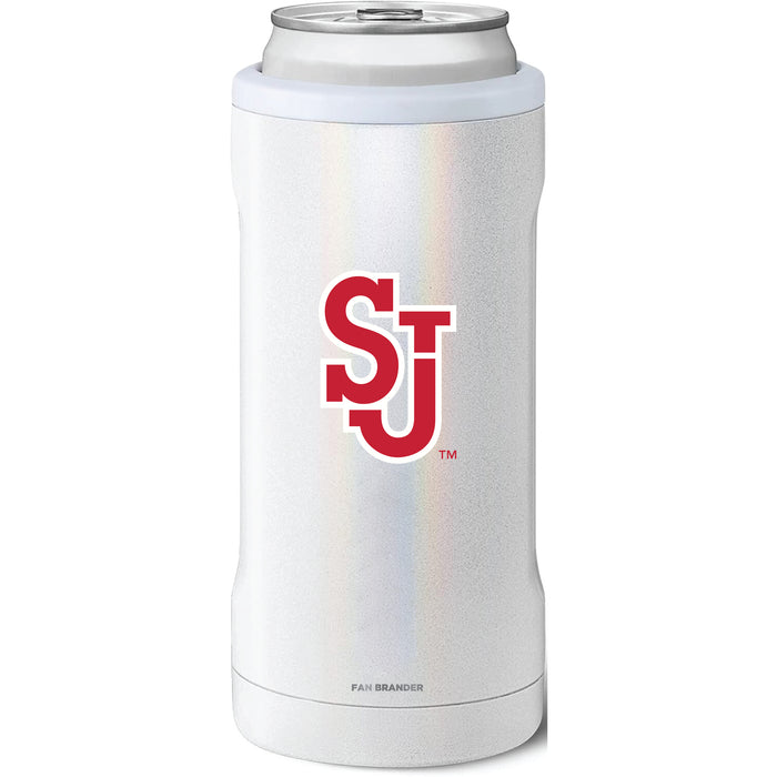 BruMate Slim Insulated Can Cooler with St. John's Red Storm Primary Logo